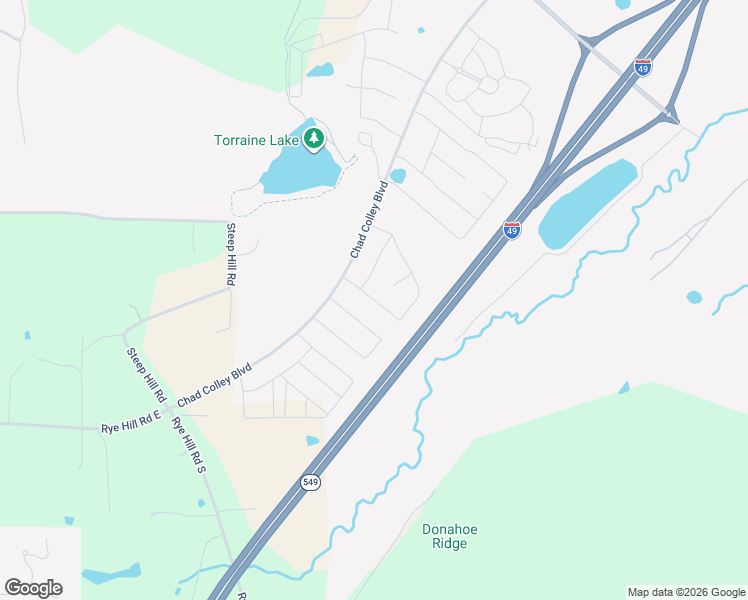 map of restaurants, bars, coffee shops, grocery stores, and more near Chad Colley Boulevard in Fort Smith