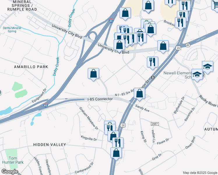 map of restaurants, bars, coffee shops, grocery stores, and more near 7020 MacFarlane Boulevard in Charlotte