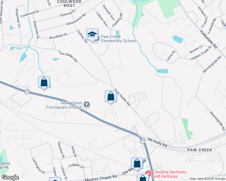 map of restaurants, bars, coffee shops, grocery stores, and more near 807 Tom Sadler Road in Charlotte