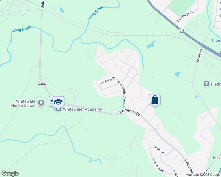 map of restaurants, bars, coffee shops, grocery stores, and more near 2830 Berry Creek Road in Charlotte