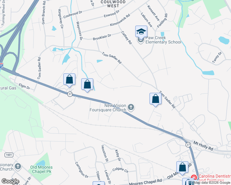 map of restaurants, bars, coffee shops, grocery stores, and more near 506 Shafter Court in Charlotte