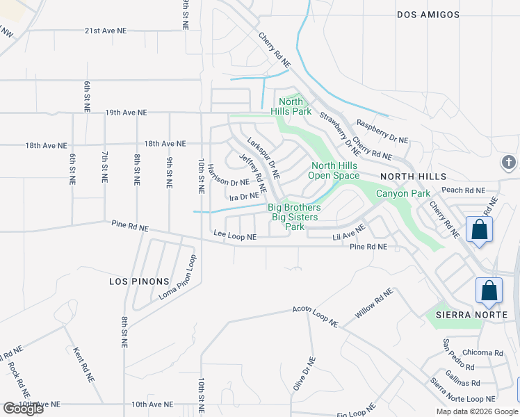 map of restaurants, bars, coffee shops, grocery stores, and more near 1000 Charles Drive Northeast in Rio Rancho