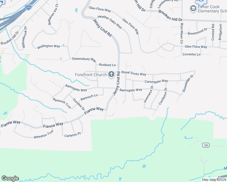 map of restaurants, bars, coffee shops, grocery stores, and more near 10500 Jenny Lind Road in Fort Smith
