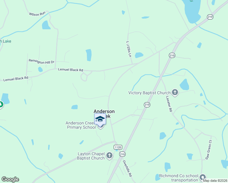 map of restaurants, bars, coffee shops, grocery stores, and more near 677 Anderson Creek School Road in Bunnlevel