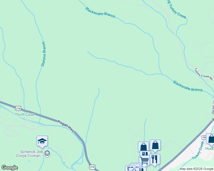 map of restaurants, bars, coffee shops, grocery stores, and more near Pisgah Highway in Pisgah Forest