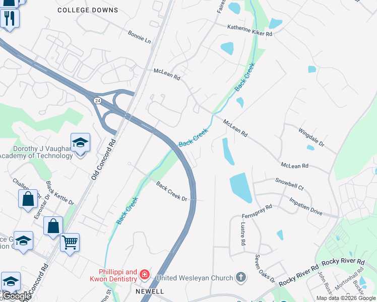 map of restaurants, bars, coffee shops, grocery stores, and more near in Charlotte