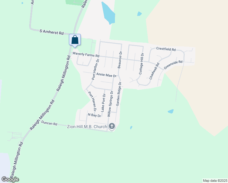 map of restaurants, bars, coffee shops, grocery stores, and more near 5875 Willow Springs Drive in Millington