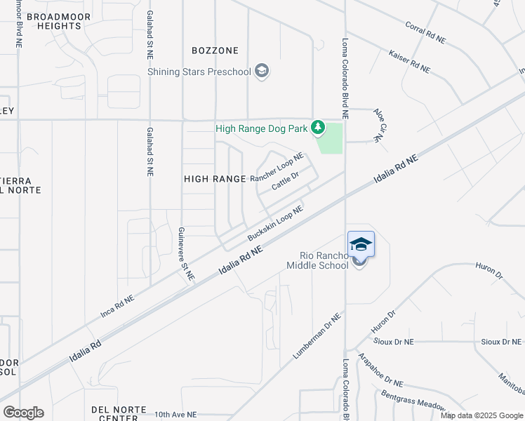 map of restaurants, bars, coffee shops, grocery stores, and more near 3737 Rancher Loop in Rio Rancho