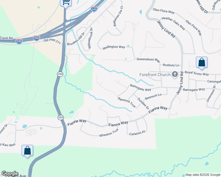 map of restaurants, bars, coffee shops, grocery stores, and more near 1809 Rannoch Trce in Fort Smith