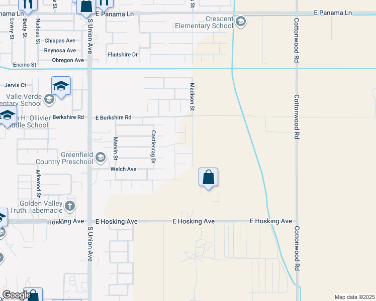 map of restaurants, bars, coffee shops, grocery stores, and more near 830 Berkshire Road in Bakersfield