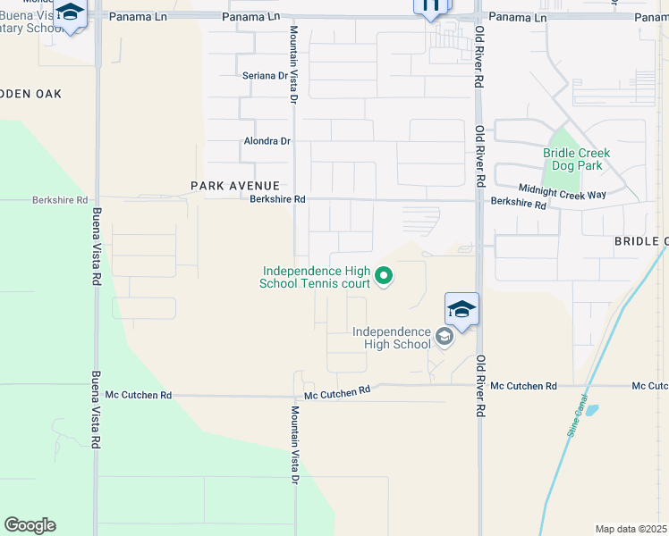 map of restaurants, bars, coffee shops, grocery stores, and more near 10128 McCutchen Road in Bakersfield