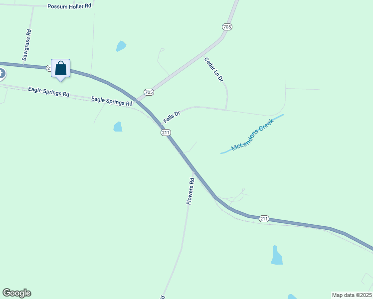 map of restaurants, bars, coffee shops, grocery stores, and more near 2621 Raeford Road in Fayetteville