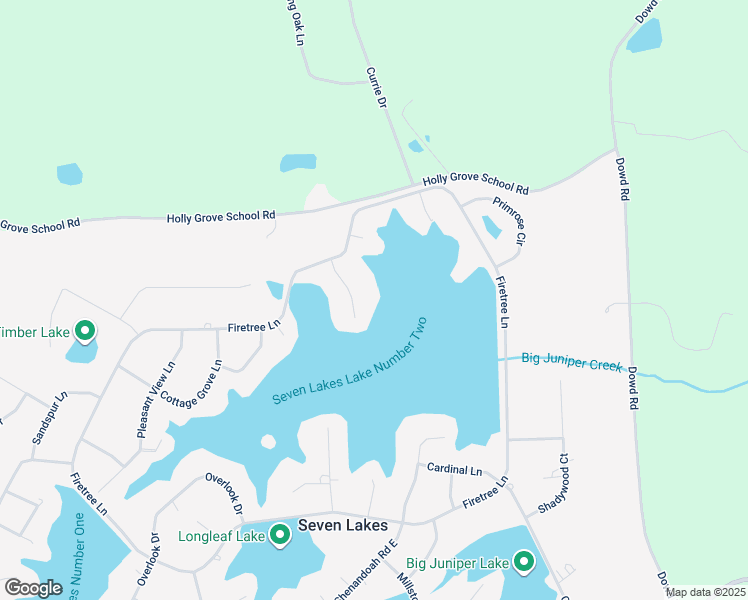 map of restaurants, bars, coffee shops, grocery stores, and more near 113 Pinewood Court in Seven Lakes