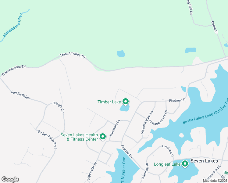 map of restaurants, bars, coffee shops, grocery stores, and more near 115-117 Timber Dr in Seven Lakes
