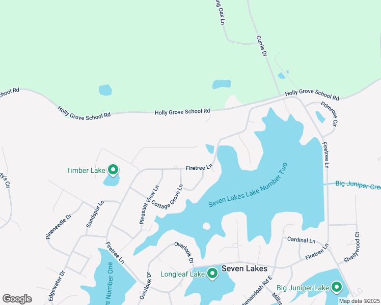 map of restaurants, bars, coffee shops, grocery stores, and more near 126 Pinecone Court in Seven Lakes