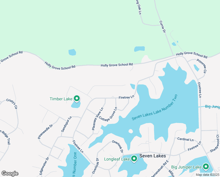 map of restaurants, bars, coffee shops, grocery stores, and more near 116 Pinecone Court in Seven Lakes