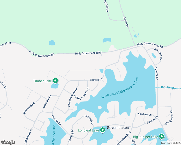 map of restaurants, bars, coffee shops, grocery stores, and more near Pine Cone Court in Foxfire