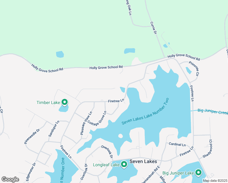 map of restaurants, bars, coffee shops, grocery stores, and more near Pine Cone Court in Foxfire
