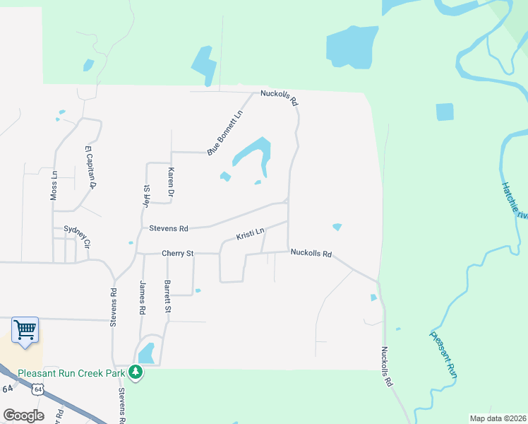 map of restaurants, bars, coffee shops, grocery stores, and more near 110 Kristi Lane in Bolivar