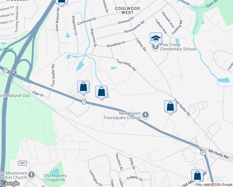 map of restaurants, bars, coffee shops, grocery stores, and more near 1211 Helms Road in Charlotte