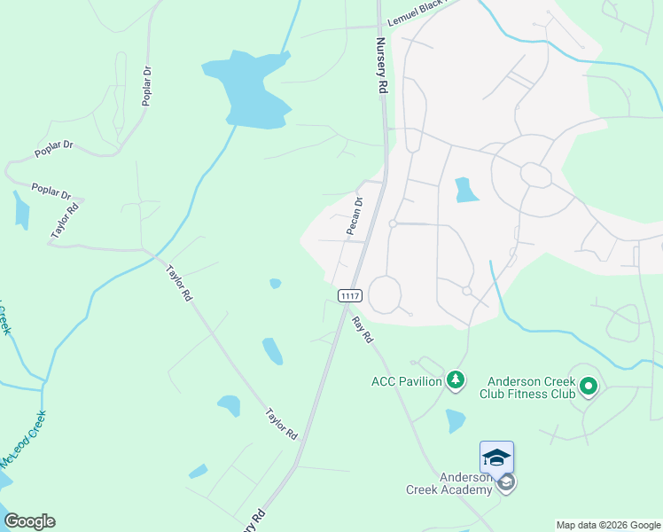 map of restaurants, bars, coffee shops, grocery stores, and more near 250 Pecan Drive in Spring Lake