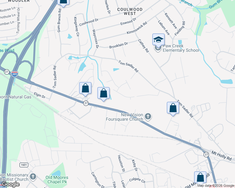 map of restaurants, bars, coffee shops, grocery stores, and more near 1211 Helms Road in Charlotte