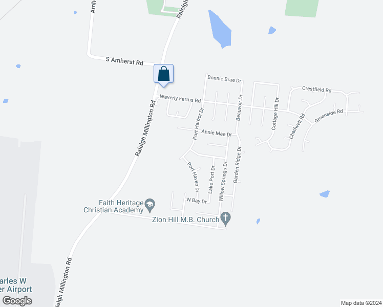 map of restaurants, bars, coffee shops, grocery stores, and more near 4373 Spring Harbor Drive in Millington