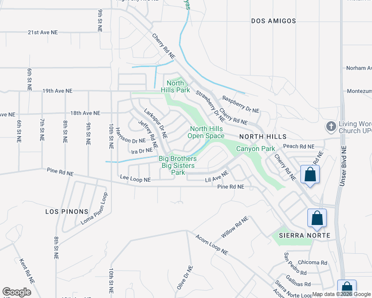 map of restaurants, bars, coffee shops, grocery stores, and more near 1462 Golden Eye Loop Northeast in Rio Rancho