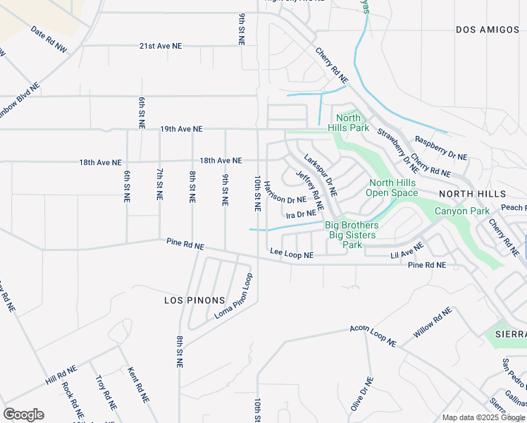 map of restaurants, bars, coffee shops, grocery stores, and more near 1732 Lee Loop Northeast in Rio Rancho