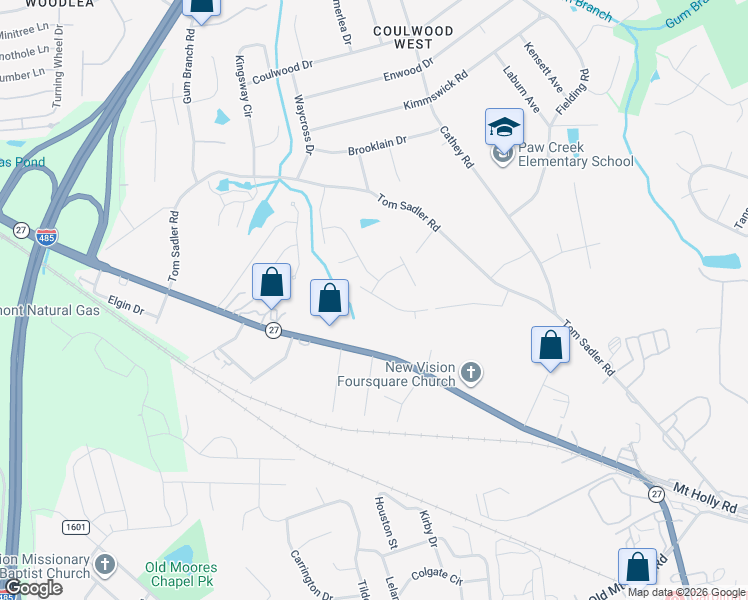 map of restaurants, bars, coffee shops, grocery stores, and more near 1211 Helms Road in Charlotte