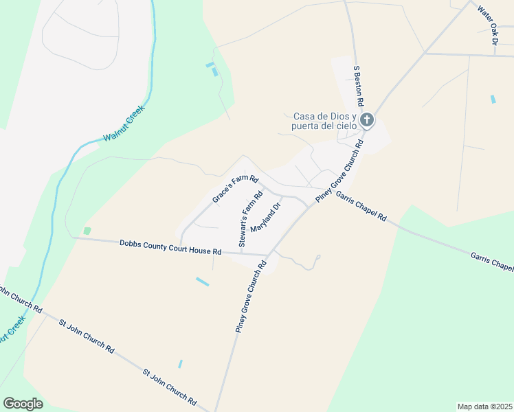 map of restaurants, bars, coffee shops, grocery stores, and more near 301 Stewart's Farm Road in La Grange