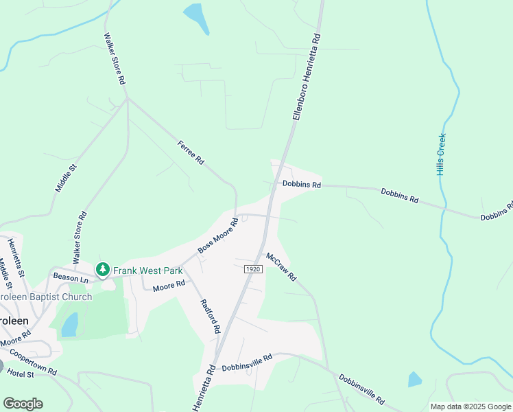 map of restaurants, bars, coffee shops, grocery stores, and more near 721 Boss Moore Road in Ellenboro