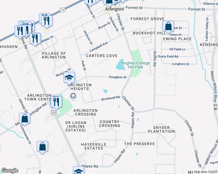 map of restaurants, bars, coffee shops, grocery stores, and more near 11959 Douglass Street in Arlington