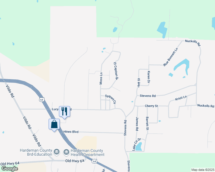 map of restaurants, bars, coffee shops, grocery stores, and more near 113 Sharon Street in Bolivar