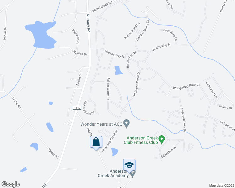 map of restaurants, bars, coffee shops, grocery stores, and more near 103 Skipping Water Drive in Spring Lake