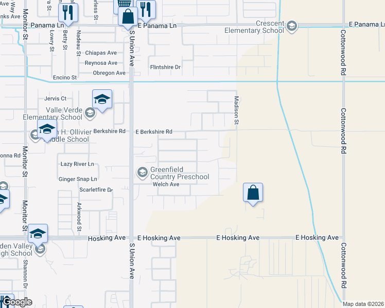 map of restaurants, bars, coffee shops, grocery stores, and more near 514 Vancluse Bay Drive in Bakersfield