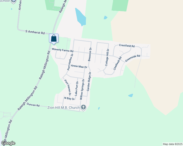 map of restaurants, bars, coffee shops, grocery stores, and more near 5906 Garden Ridge Drive in Millington