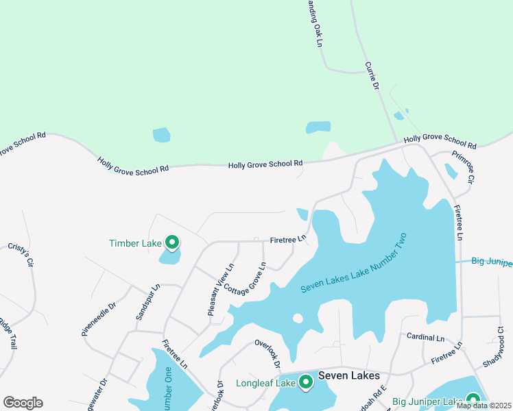 map of restaurants, bars, coffee shops, grocery stores, and more near 121 Pinecone Court in Seven Lakes