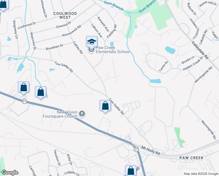 map of restaurants, bars, coffee shops, grocery stores, and more near 803 Balsam Terrace in Charlotte