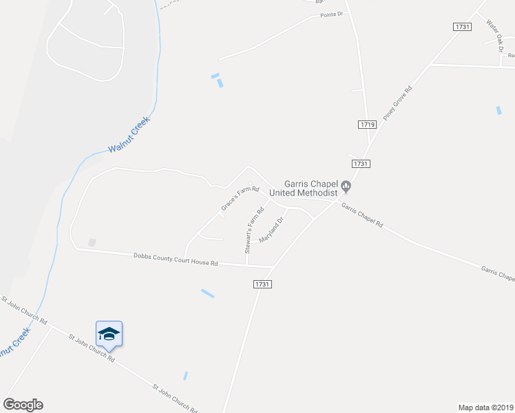 map of restaurants, bars, coffee shops, grocery stores, and more near 301 Stewart's Farm Road in La Grange