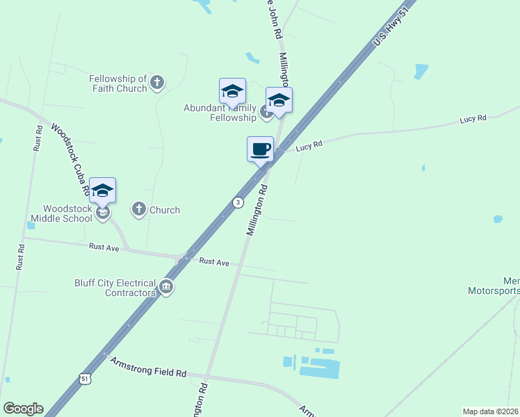 map of restaurants, bars, coffee shops, grocery stores, and more near 5918 Old Millington Road in Millington