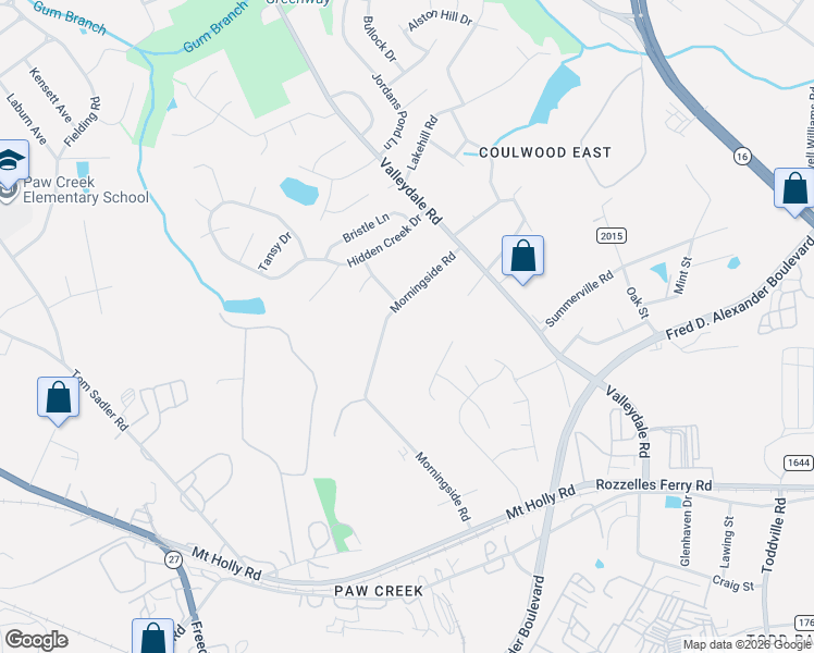 map of restaurants, bars, coffee shops, grocery stores, and more near in Charlotte