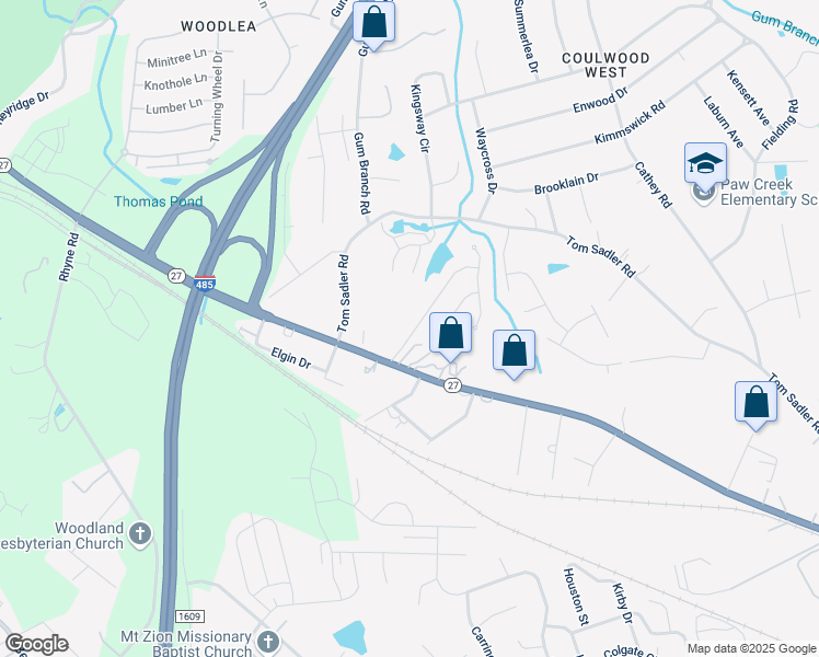 map of restaurants, bars, coffee shops, grocery stores, and more near 2324 Meadecroft Rd in Charlotte