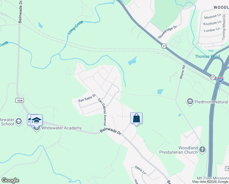 map of restaurants, bars, coffee shops, grocery stores, and more near 2311 Verde Creek Road in Charlotte