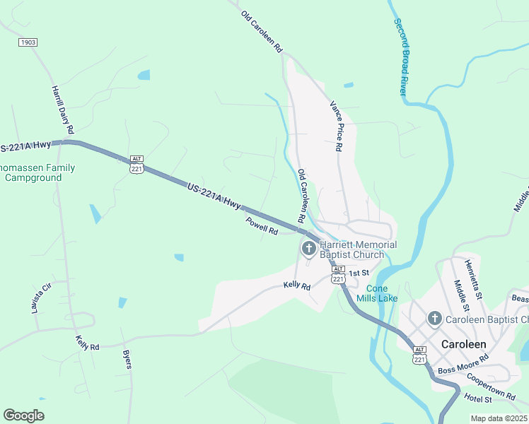 map of restaurants, bars, coffee shops, grocery stores, and more near 1821 U.S. 221 in Forest City