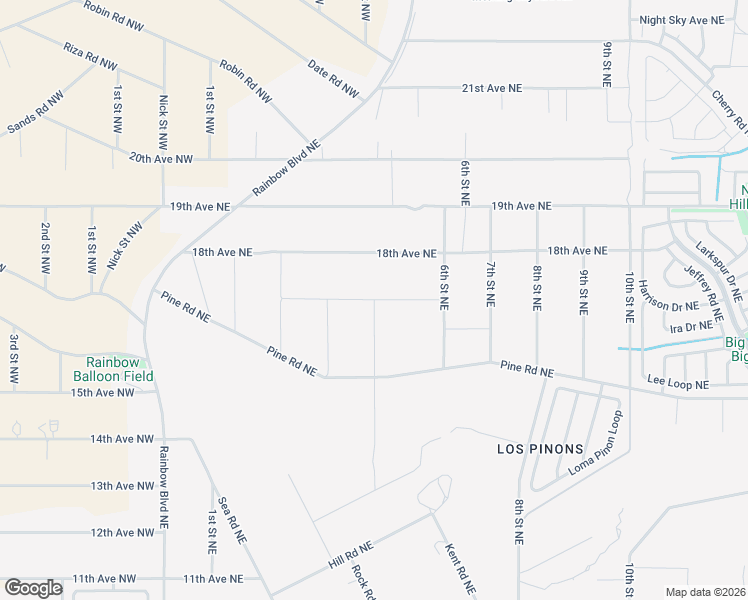 map of restaurants, bars, coffee shops, grocery stores, and more near 5th Street Northeast in Rio Rancho