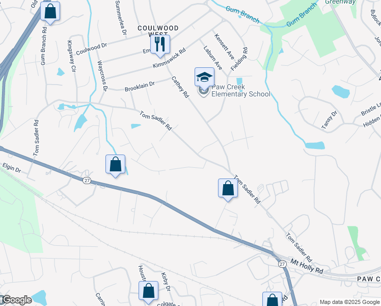 map of restaurants, bars, coffee shops, grocery stores, and more near 935 Tom Sadler Road in Charlotte