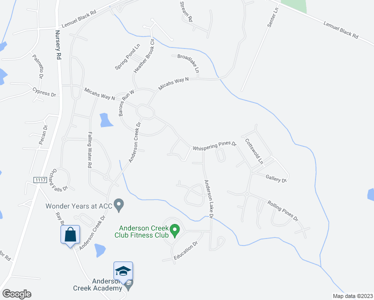 map of restaurants, bars, coffee shops, grocery stores, and more near 175 Pine Hawk Drive in Spring Lake