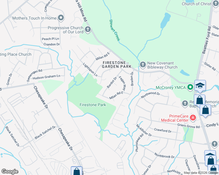 map of restaurants, bars, coffee shops, grocery stores, and more near 3710 Shoup Ct in Charlotte