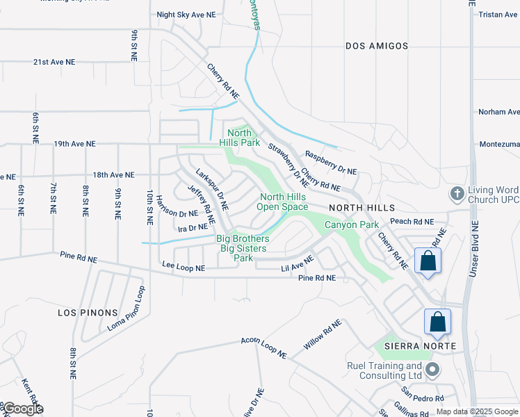 map of restaurants, bars, coffee shops, grocery stores, and more near 1421 Alder Dr NE in Rio Rancho